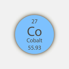 Cobalt symbol. Chemical element of the periodic table. Vector illustration.