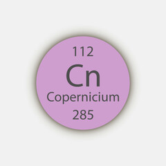 Copernicium symbol. Chemical element of the periodic table. Vector illustration.