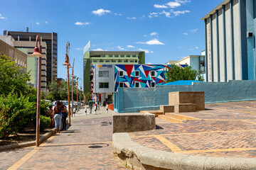 City Center of Windhoek. Windhoek is the capital and the largest city of Namibia. Southern Africa. 