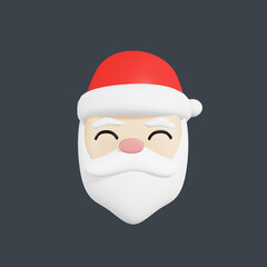 santa head in 3d rendering