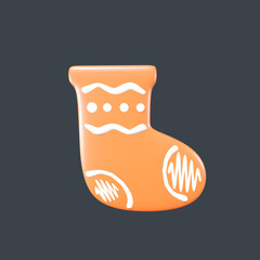 sock cookies in 3d rendering design.