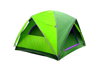 green tent isolate whte background