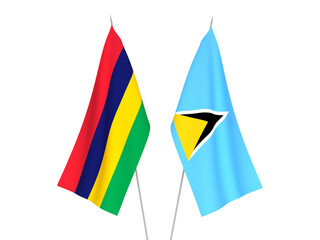 Republic of Mauritius and Saint Lucia flags