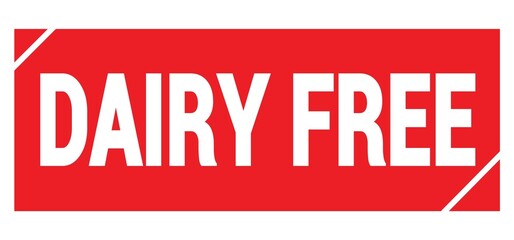 DAIRY FREE text written on red stamp sign.