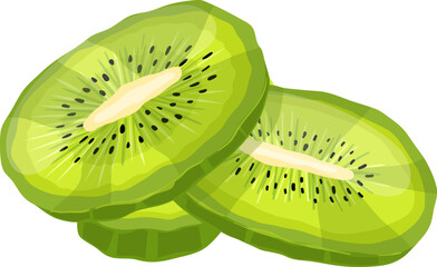 kiwi dried fruit cartoon. food healthy, sweet vegetarian, nutrition snack, organic green, dessert kiwi dried fruit vector illustration