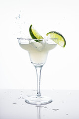 Margarita cocktail garnished with lime.