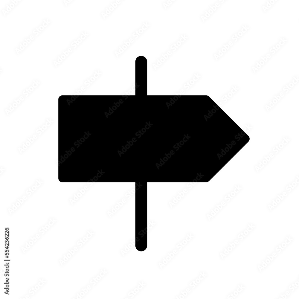 Aufkleber road pointer black glyph ui icon. direction. gps navigation. place on street. user interface design.
