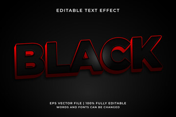 Obraz premium Black Red Bold 3D Editable Text Effect