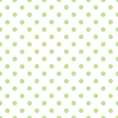 Fototapeta na wymiar Vector seamless pattern with green polka dots on white background 