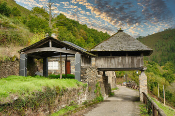 Fototapeta na wymiar Ferreira village, Santa Eulalia de Oscos municipality, Asturias, Spain