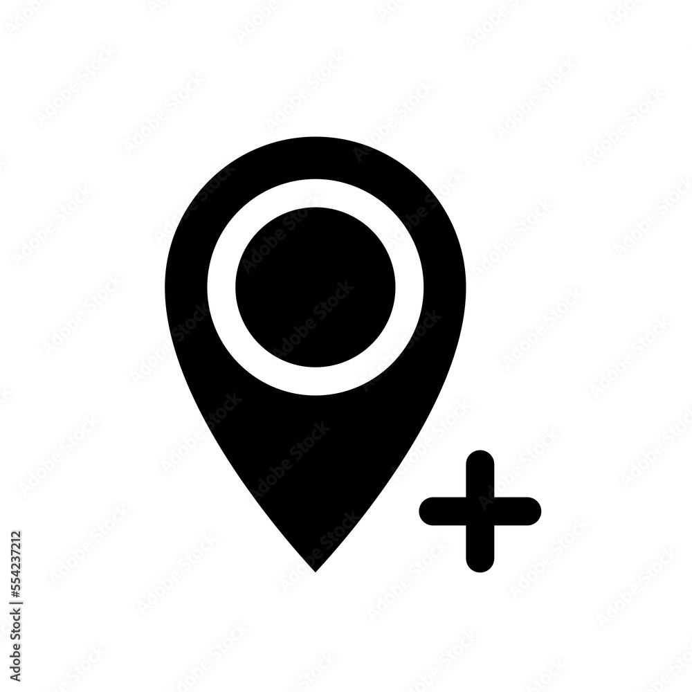 Poster add place to map black glyph ui icon. highlight area. current location address. user interface desig