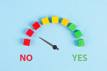 Yes and no loading bar, making a decision, asking questions, looking for an answer, positive...