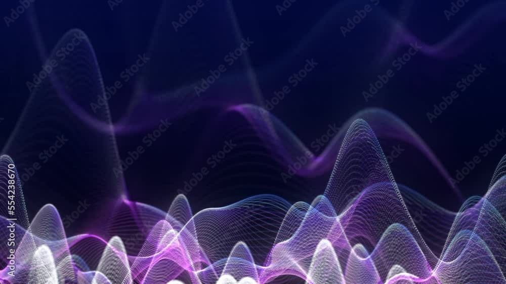Poster futuristic particle wave. abstract technology background. big data visualization. 3d rendering. 4k a