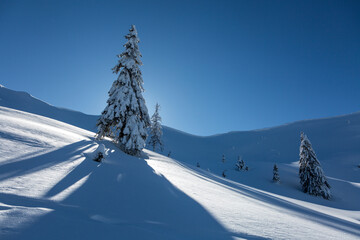 Beautiful winter mountain landscape in Norway, Europe