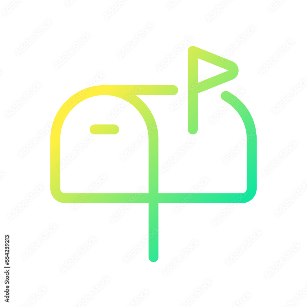 Poster mailbox pixel perfect gradient linear ui icon. incoming letters. express mail. personal address. lin