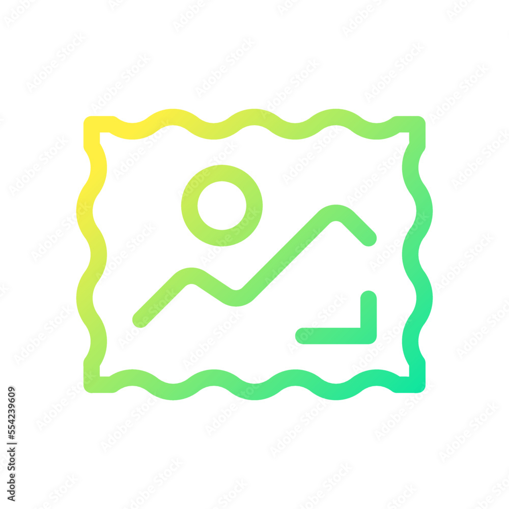 Poster postage stamp pixel perfect gradient linear ui icon. philately. stamps collection. send letter. line