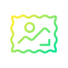 Postage stamp pixel perfect gradient linear ui icon. Philately. Stamps collection. Send letter. Line color user interface symbol. Modern style pictogram. Vector isolated outline illustration