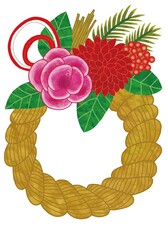 年賀状　しめ縄　豪華