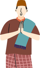 Asian Muslim man greeting