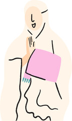 Asian woman greeting