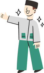 Asian muslim boy greeting