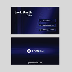 Fototapeta na wymiar modern dark blue gaming business card design