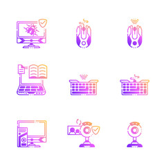 Colorful Computer External Hardware Components Icons