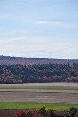 Fototapeta na wymiar Land after the autumn harvest, Saint-Pierre, Québec, Canada