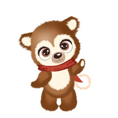 cartoon bear with a santa hat