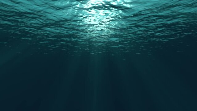 Shining ocean underwater background loop