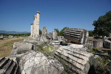 Fototapeta premium Temple of Aphrodite in Aphrodisias Ancient City in Aydin, Turkiye