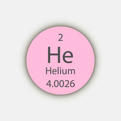 Helium symbol. Chemical element of the periodic table. Vector illustration.