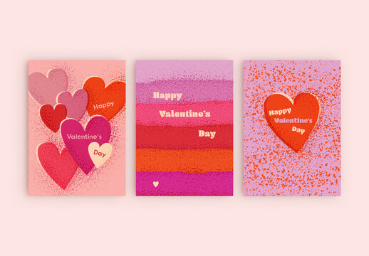 Valentine's Day Card Layout Set