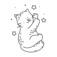 Cute kitty. Suitable for designing children's clothing, greeting and invitation cards, posters, stickers, interior decoration