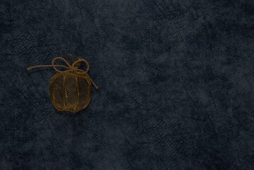 Old Cristmas tree decorations on a blue background