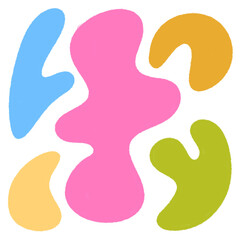 Liquid abstract shape hand drawn icon design illustration elements.