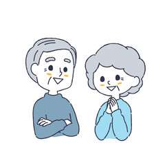 笑顔の老夫婦