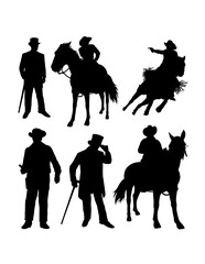Cowboy action silhouette