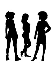 Female action silhouette