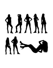 Sexy girls activity silhouette
