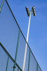 Close-up of large lights on the side of the stadium