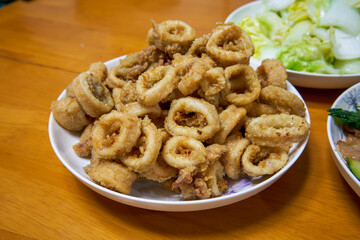 A golden and tempting deep-fried crispy squid ring