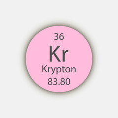 Krypton symbol. Chemical element of the periodic table. Vector illustration.