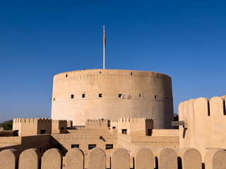 Nizwa fort in Oman, historic building 
