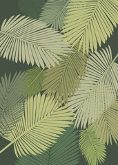 Tropical leaves wallpaper in flat design style