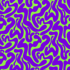 Abstract Hand Drawing Liquid Wavy Brush Strokes Seamless Vector Pattern Isolated Background