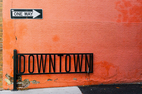 one way alley in downtown