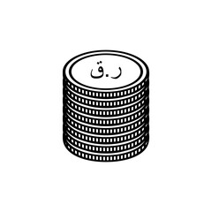 Qatar Currency Symbol, (Arabic) Qatari Riyal Icon, QAR Sign. Vector Illustration
