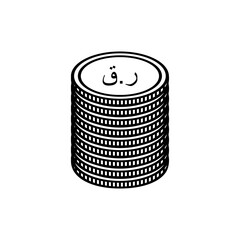 Qatar Currency Symbol, (Arabic) Qatari Riyal Icon, QAR Sign. Vector Illustration
