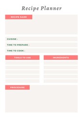 Colorful Recipe Planner 